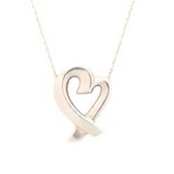 Tiffany & Co Elsa Peretti Open Heart Pendant Necklace Sterling Silver