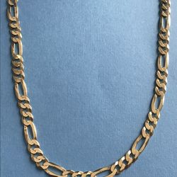 24” Figaro Necklace QUALITY 6mm Gold on Sterling Silver Italy 925 *Pickup Boca Raton