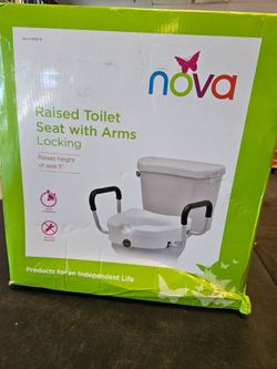 NOVA RAISED TOILET SEAT WITH ARMS LOCKING