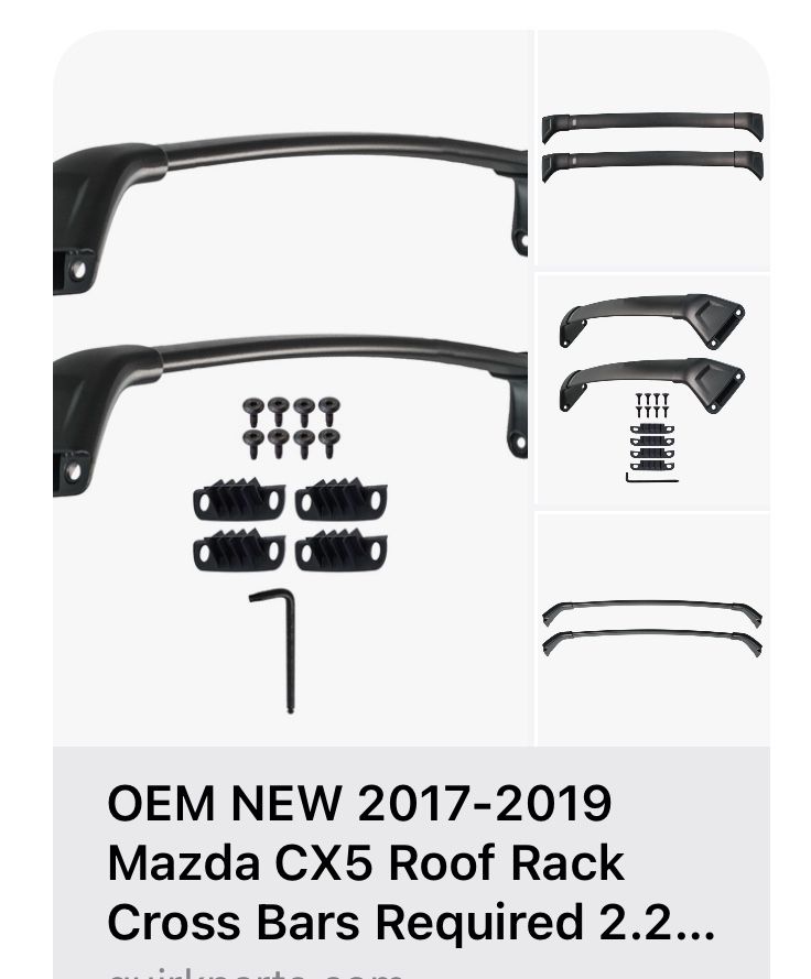 OEM NEW 2017-2019 Mazda CX5 Roof Rack Cross Bars Required 2.2L 2.5L L4 00008LR07 - Mazda (00008LR07) 2017-2024 Mazda CX-5