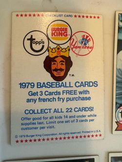 Vintage 1979 Topps Baseball cards from BK