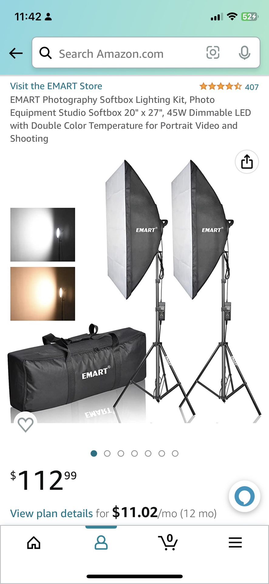 Softbox Lighting Kit, Backdrop + Stand