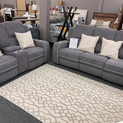 Power Reclining Sofa And Love Seat In Stock For Immediate Delivery 