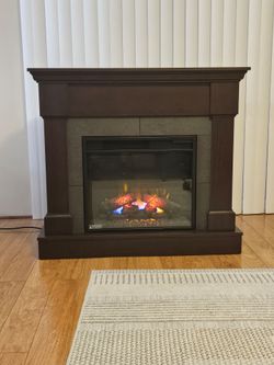 Electric Fireplace with Mantel