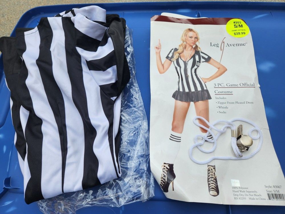 Referees Or Game Official Costume Adult Size Small for Sale in Burbank
