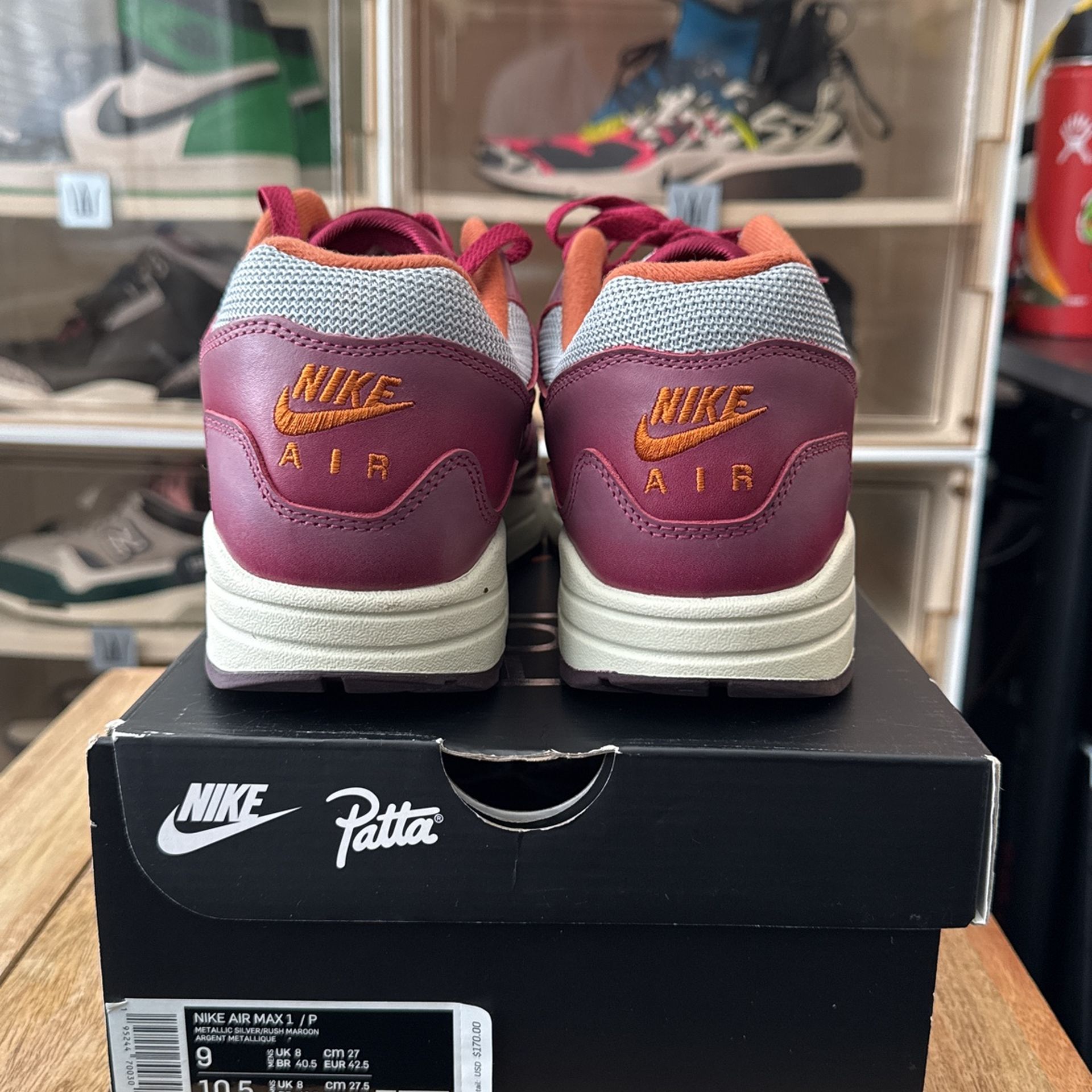 Nike x Patta Air Max 1 Rush Maroon