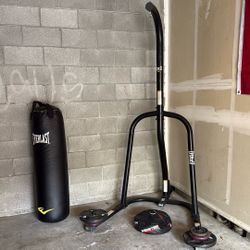 Punching Bag With Frame, Weights & Anchor!