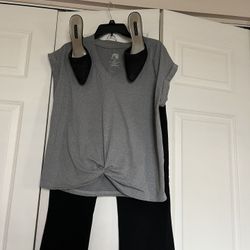 There Is Three Items Pants In Size 10 The Color Is Black A Shirt Size Large The Color Is Grey And Slip On Shoes In Size 8 1/2 All For $45 Total 