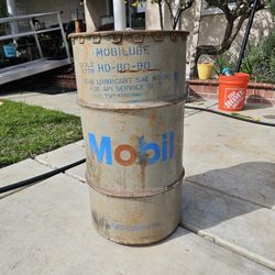 Vintage Mobil Oil Drum