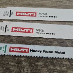 3 Sawzall Blades. 2 Metal 1 Heavy Wood Metal