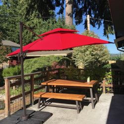Table Chair And Umbrella Set 