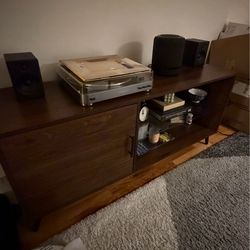 dark wood TV console