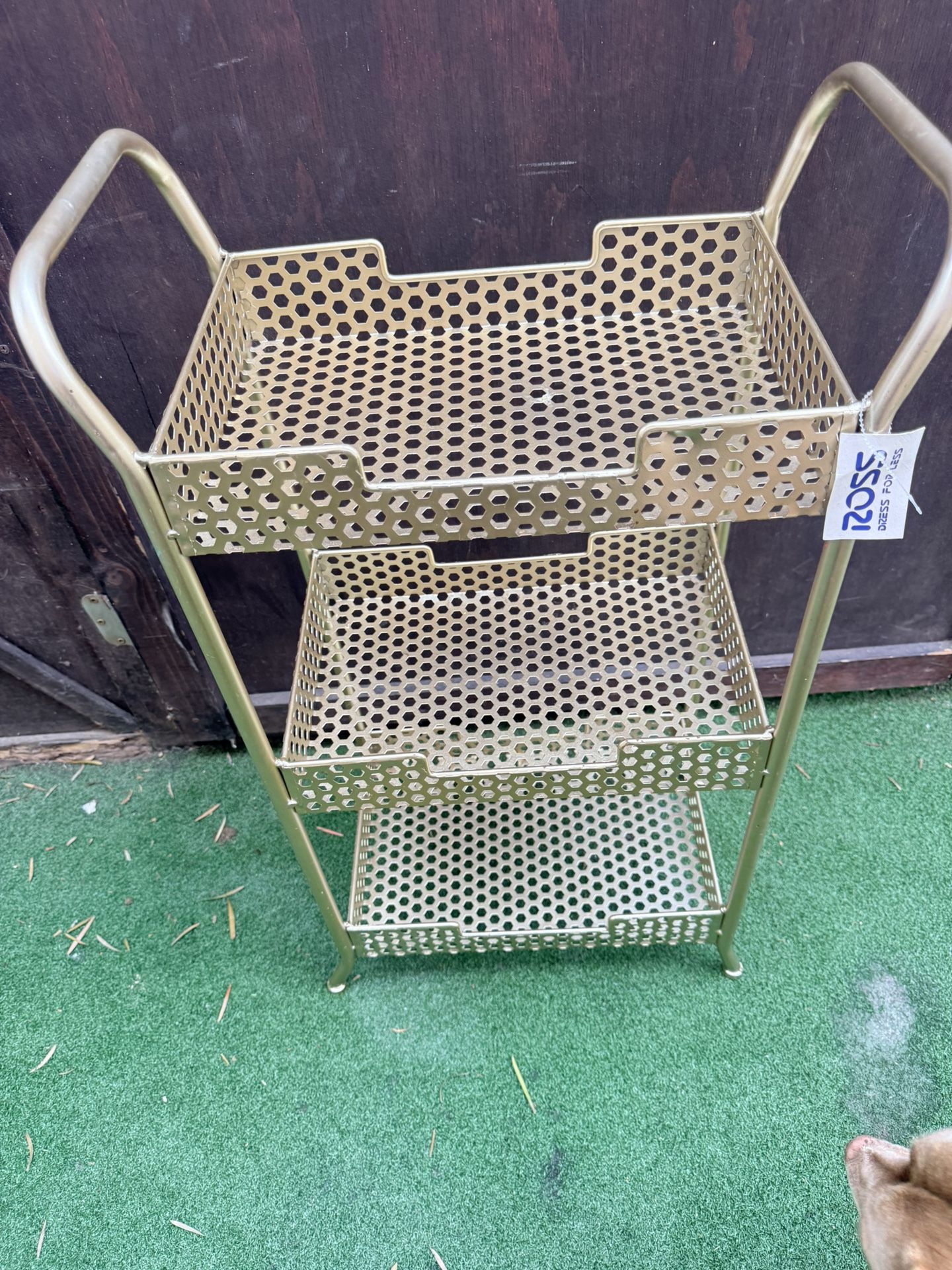 Gold 3-Tier Metal Storage Shelf