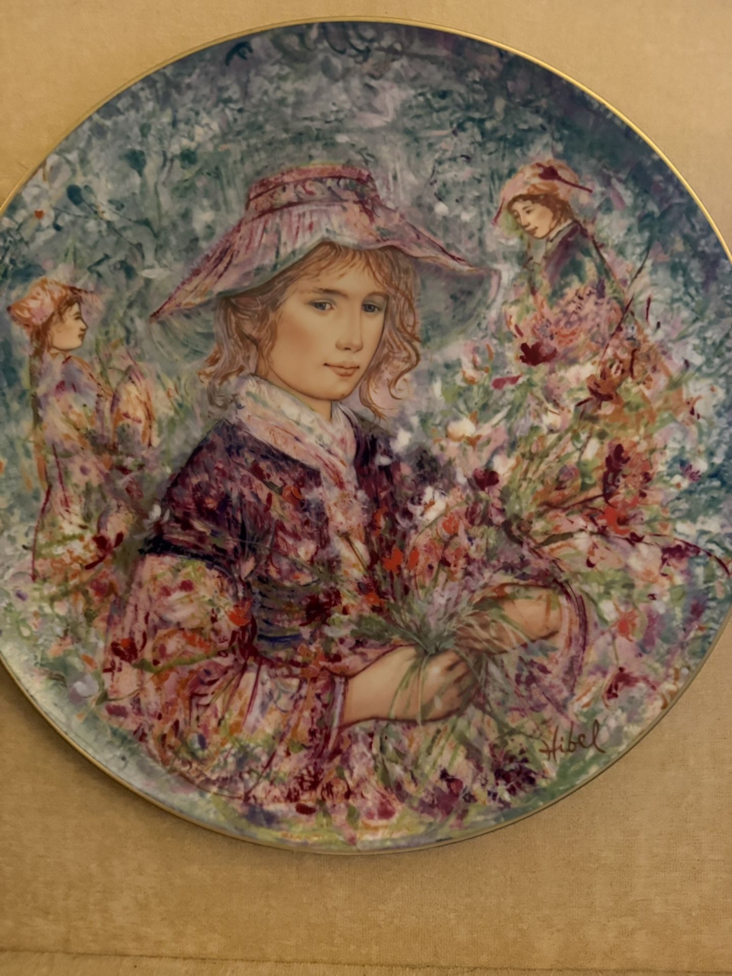 Vintage 1970’s Signed Edna Hibel Porcelain Plate