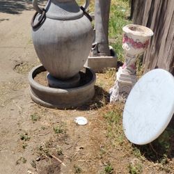 Water Fountains And Marble Table Top.