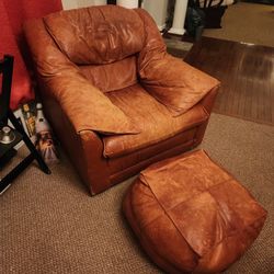 Leather Chair & Ottoman (or separately)