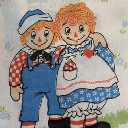 Raggedy Ann and Addy Pillow Case & Twin Sheet