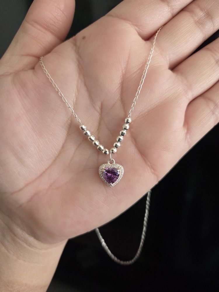.925 Purple Heart NECKLACE  💜 