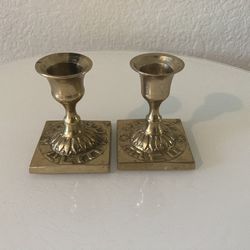 Jewish Star Brass Candle Holders 