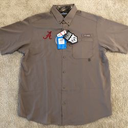NEW Columbia Sportswear Alabama PHG Bucktail Shirt - LARGE - Crimson Tide