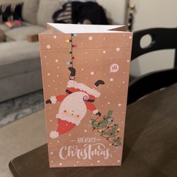 Christmas Paper Bag 5 Different Styles Size: 9 By 5 Inches Big Pack Of 12.