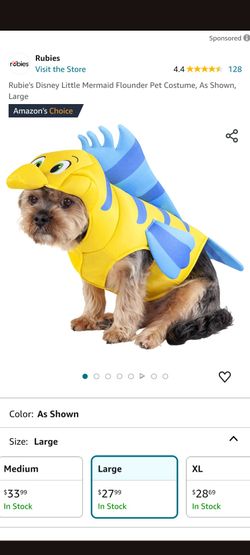 Flounder Disney Little Mermaid Pet Costume Large