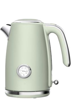 Electric Kettle Quick Heating, Hot Tea Water Boiler With Thermometer 1.7L Stainless Steel Cordless LED Indicator 1500W, Auto Shut-Off & Boil Dry Prote