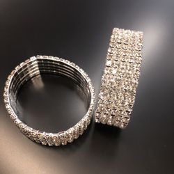 1 pc Rhinestone Wrist Band Stretch Corsage  Wedding Prom 