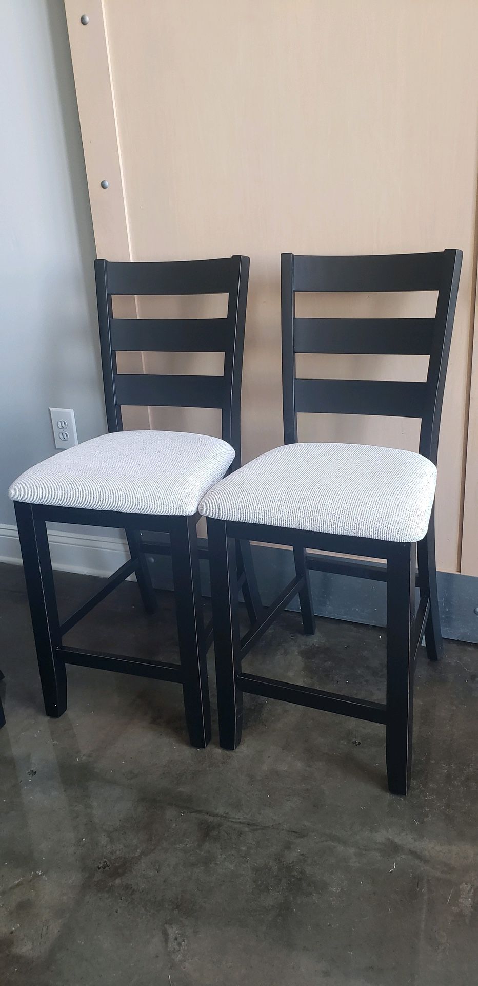 Black Wooden Dining Chairs (2)