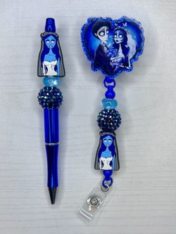 CORPSE BRIDE BADGE REEL & PEN SET