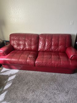 Red Leather Couch