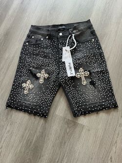 Purple Brand Rhinestone Cross Jeans Size 32