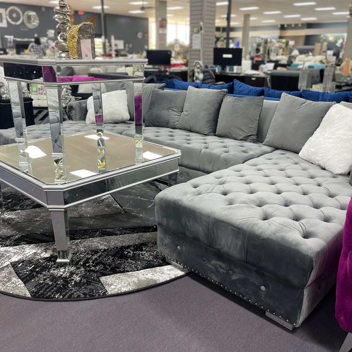 Gray velvet Sectional take it home with $10 down
