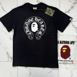 Chrome x Bape collab black tee