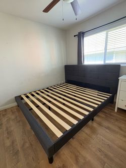 King bed frame and headboard