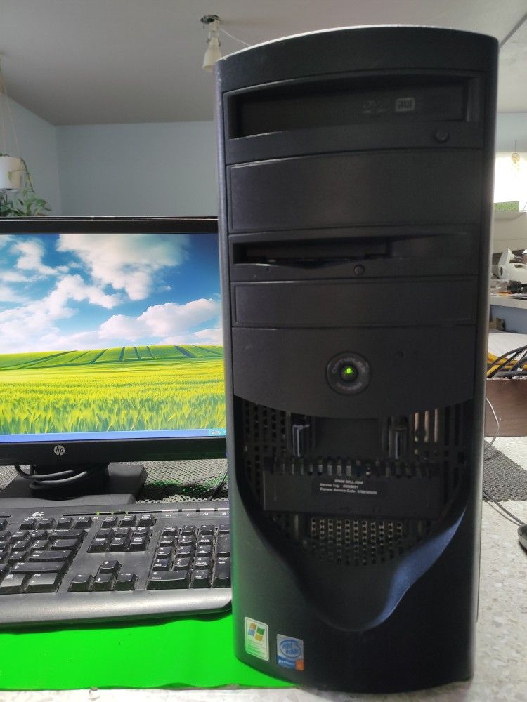 vintage dell windows xp pc computer,rs232,photoshop 7,full setup