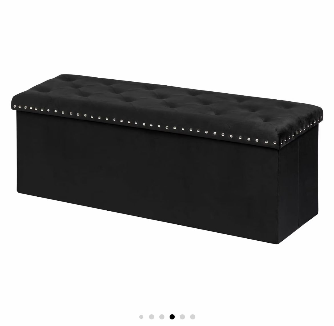 Black storage Bench Ottoman