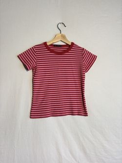 Lined Tshirt Pink And Red Size S