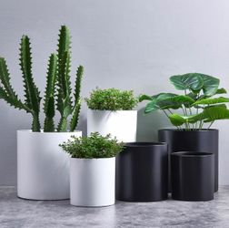 Two 12" Fiberstone Plant Pots