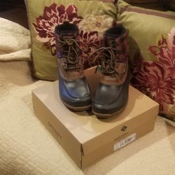 Sperry Decoy Shearling Duck Plaid Leather Winter Boots