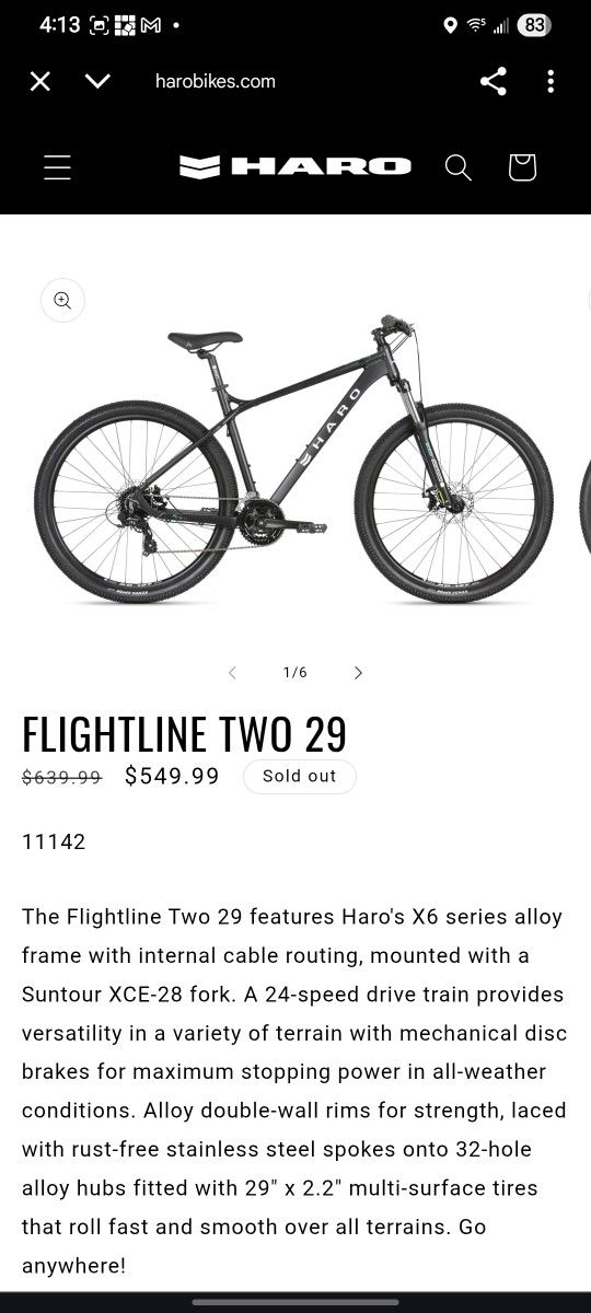 Haro Flightline Two 29 FRAME ONLY