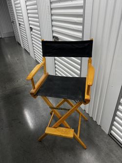 Wooden Director's Chair — Black Canvas