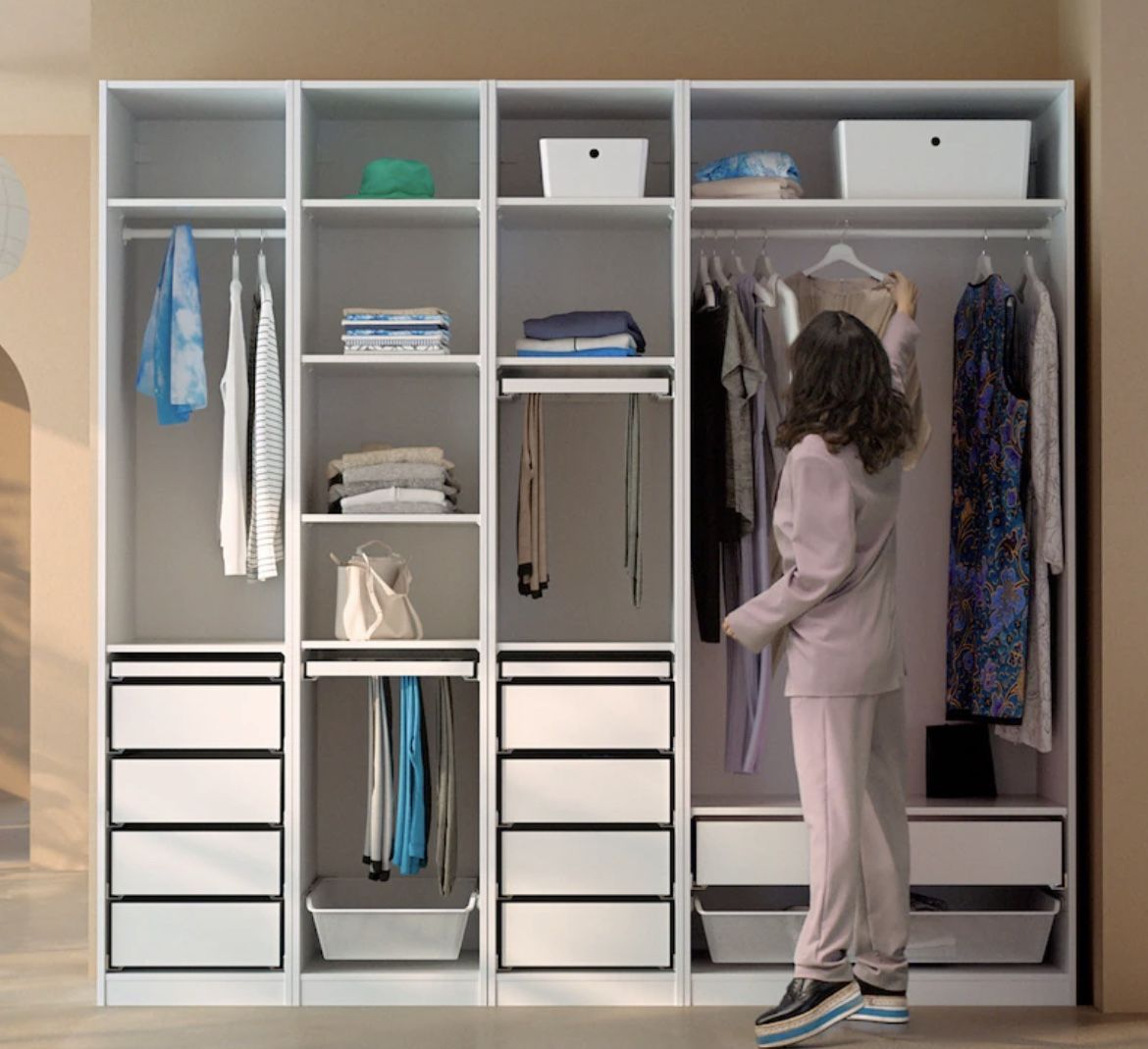 PAX closet system from IKEA with mirror sliding doors
