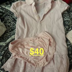 Ralph Lauren Baby Girl Pink Polo Dress. 12m 