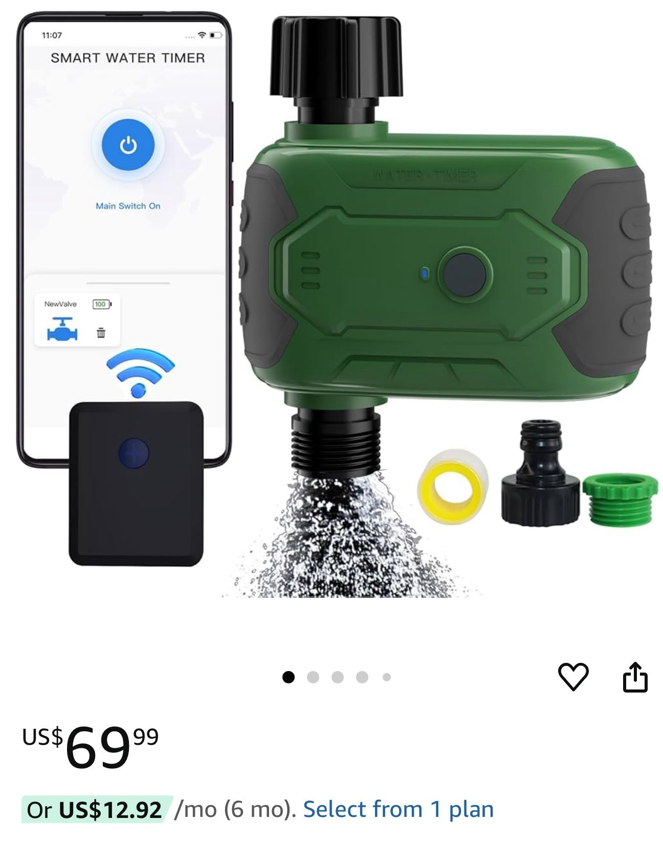 WiFi Sprinkler Timer, Smart Water Timer for Irrigation, APP Control, Outdoor Sprinkler Timer, Automatic Watering System for Lawn and Garden