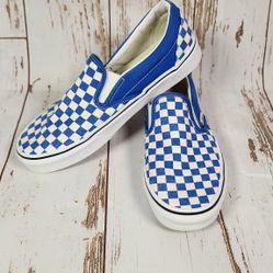 Vans Classic Slip-On Checkerboard Unisex Blue EXCELLENT!! Men 7.5 Women 9.0