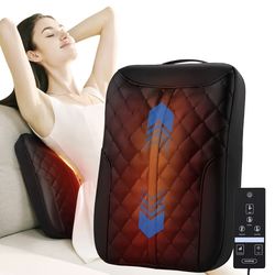 (101010-4) NEW..Shiatsu Back Massager with Heat, Rolling Up and Down 4D Kneading Massage, Electric Massager for Pain Relief Deep Tissue, Lumbar Lower 