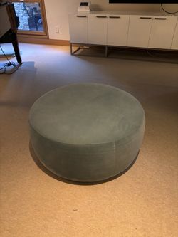 Large Round Velvet Ottoman / Coffee Table – Modern – 35”