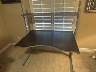 Solid Desk/Drafting Table - Adjustable with storage shelf