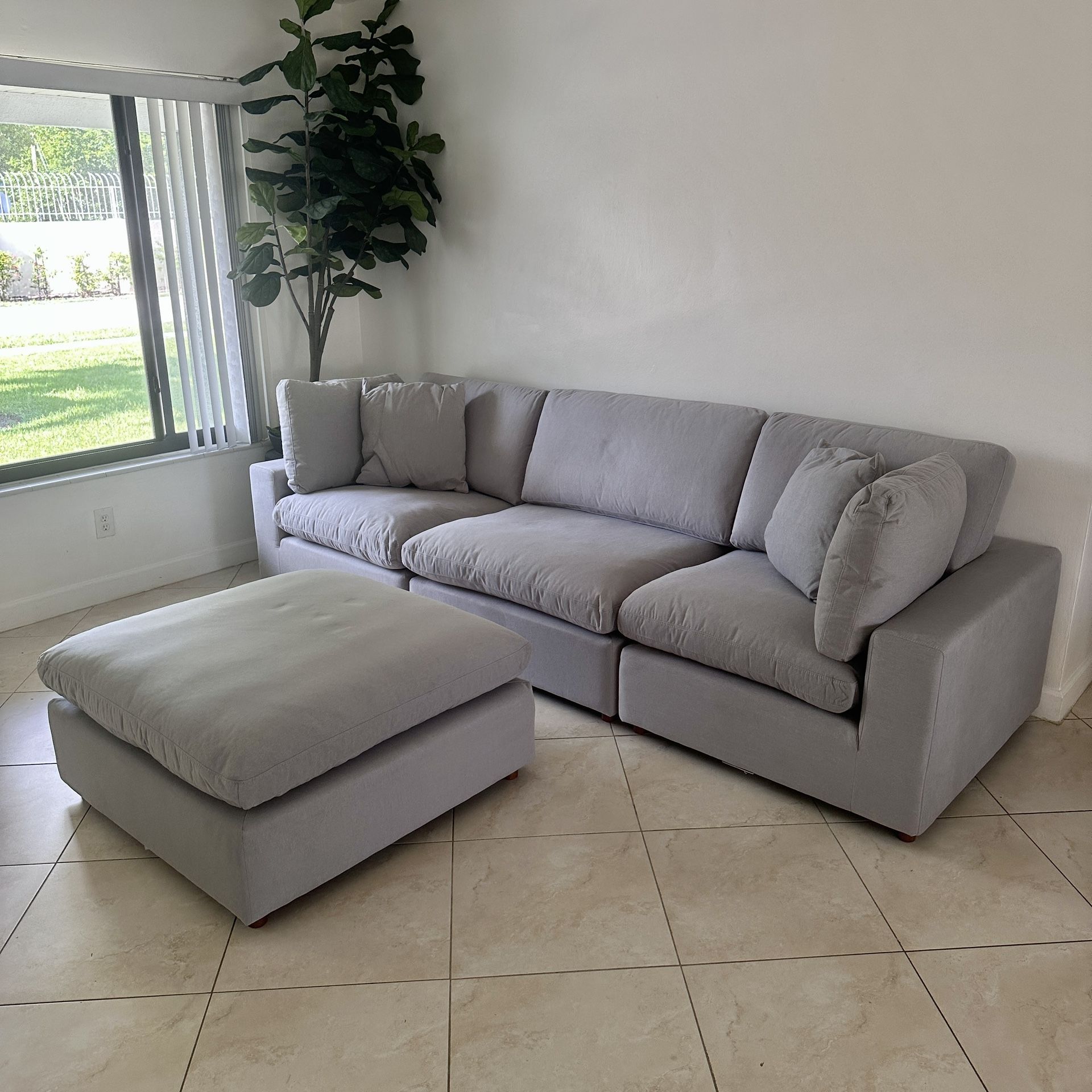 New Grey Sofa Cloud Couch Sectional